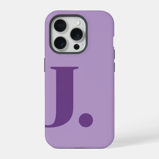 Purple Monogram Letter Basic Colour Minimalist iPhone Case (Back)