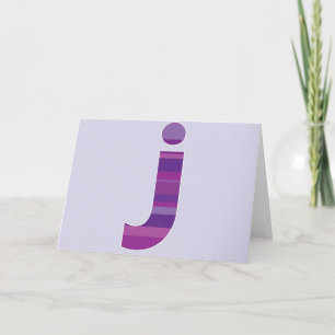 Purple Monogram - Letter J Note Card