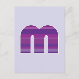 Purple Monogram - Letter M Postcard
