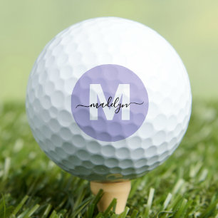 Purple Monogram Name Initials Golf Balls