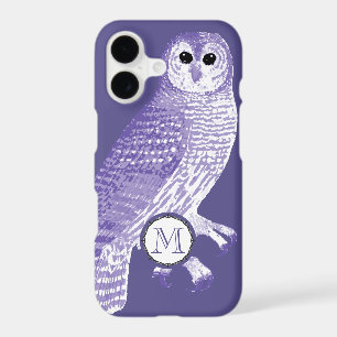 Purple Monogram Owl Personalised