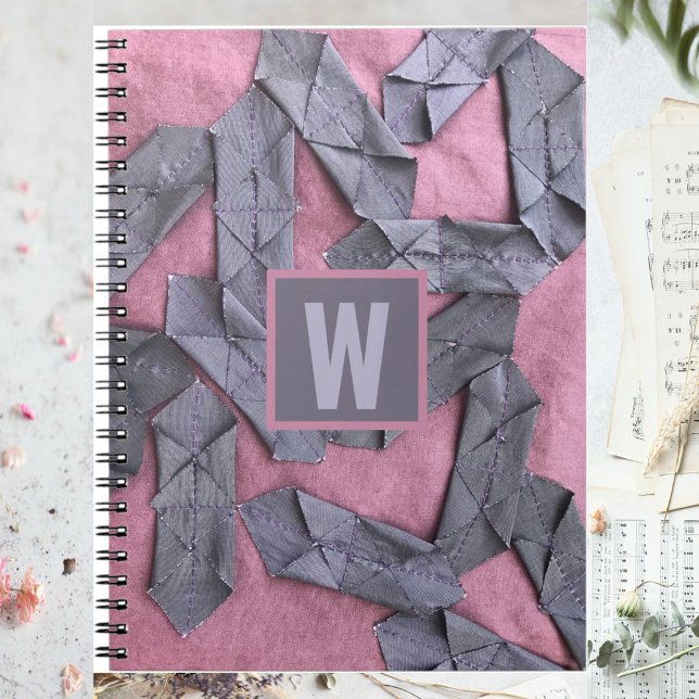 Purple monogram personalised abstract geometric  notebook (Creator Uploaded)