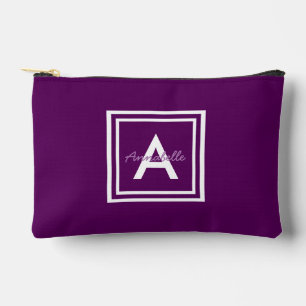 Purple Monogram Personalised Accessory Pouch