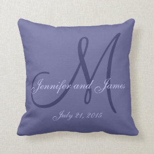 Purple Monogram Wedding Cushion