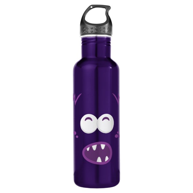 Purple Monster Face 710 Ml Water Bottle (Front)