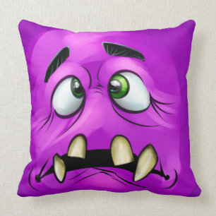 Purple Monster Face Cushion