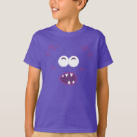 Purple Monster Face Kids Clothing