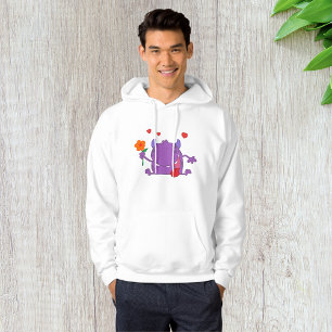 Purple Monster In Love Mens Hoodie