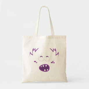 Purple Monster Kawaii Face Tote Bag