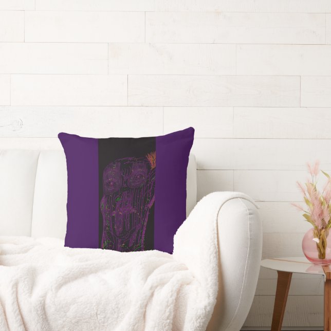 Purple Monster Throw Pillow (Couch)