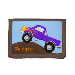 Purple Monster Truck Personalised Wallet
