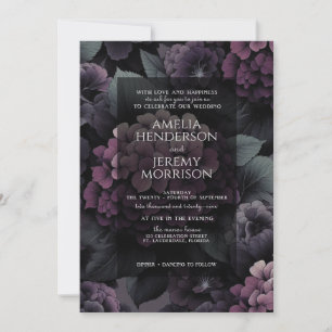 Purple Moody Floral Invitation