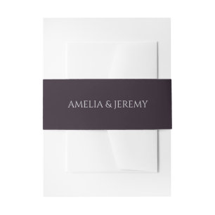 Purple Moody Floral Invitation Belly Band