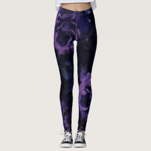 Purple Moody Roses Leggings
