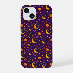 Purple Moon and Golden Stars Celestial Phone Case