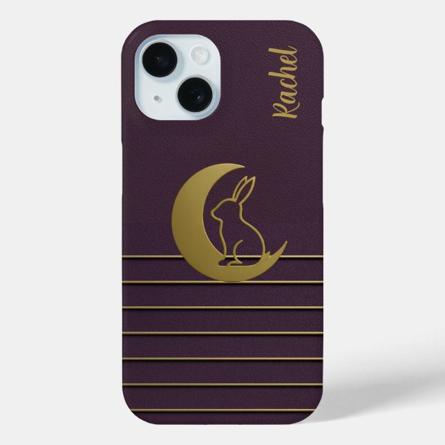 Purple Moon Bunny Design iPhone / iPad case (Back)