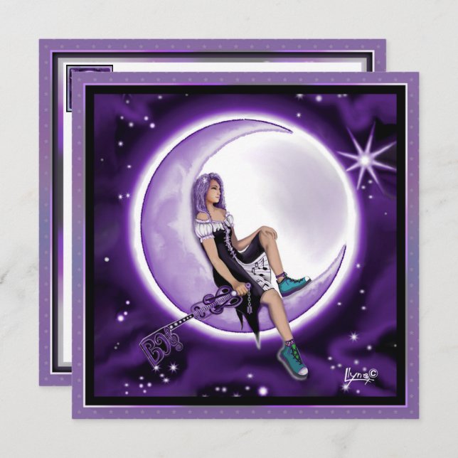Purple Moon Child blank card (Front/Back)