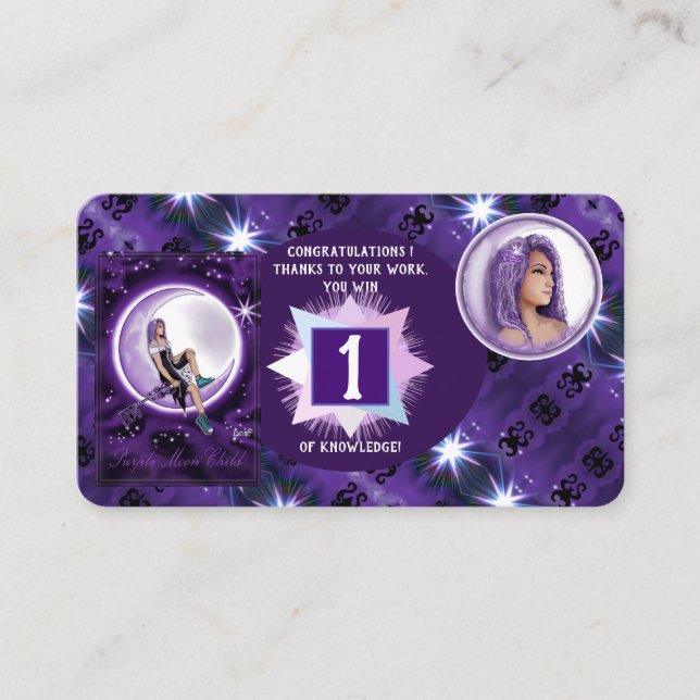 Purple moon child business card (Front)