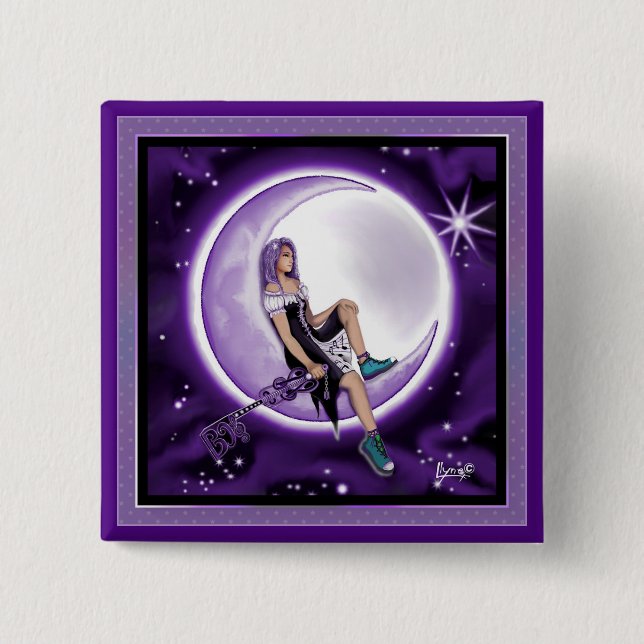 Purple moon child button (Front)