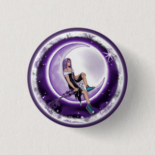 Purple moon child button