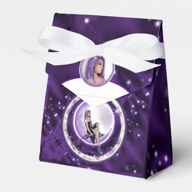 Purple Moon Child Favour Box (Front Side)