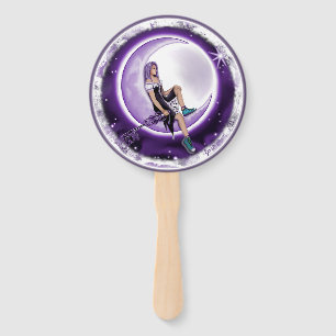 Purple moon Child Hand Fan