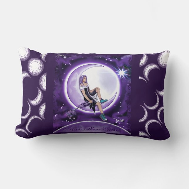 Purple moon Child Lumbar Cushion (Front)
