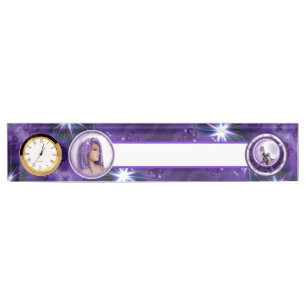 Purple moon child nameplate