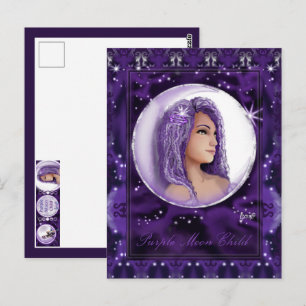 Purple Moon Child Postcard