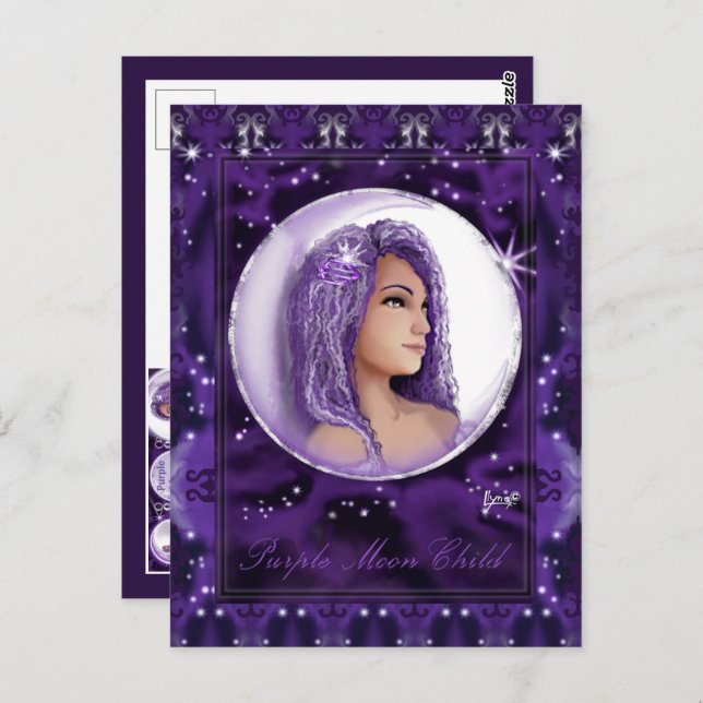 Purple Moon Child Postcard (Front/Back)