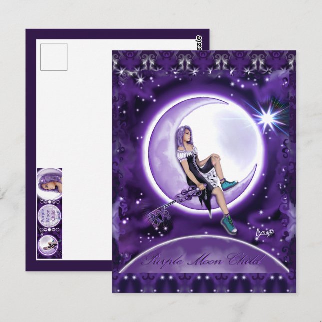 Purple Moon Child Postcard (Front/Back)