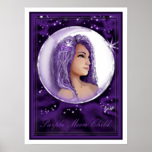 Purple Moon Child Poster