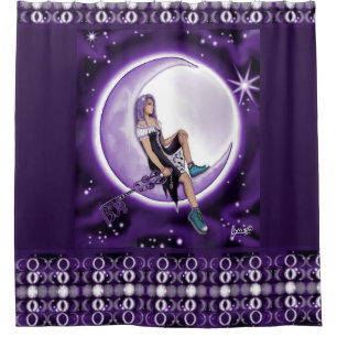 Purple Moon Child Shower Curtain