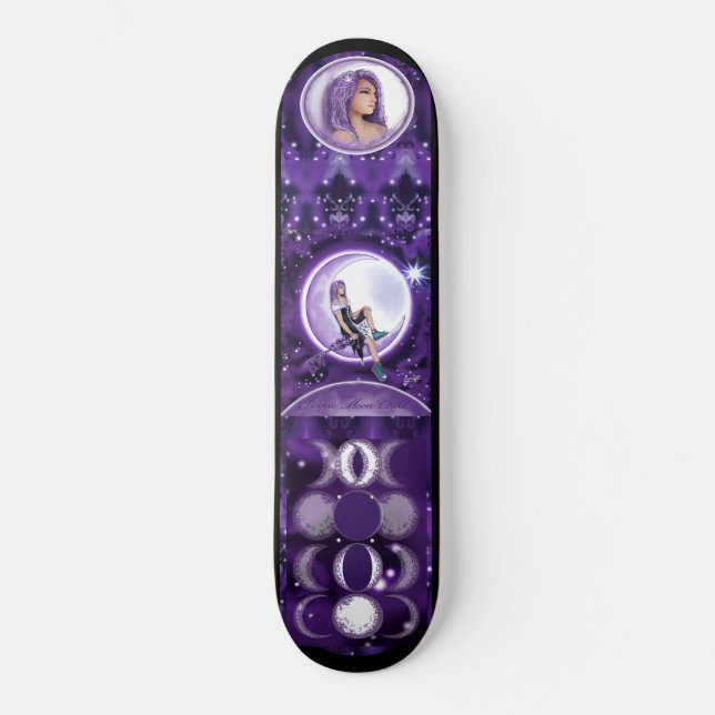 Purple moon child skateboard (Front)