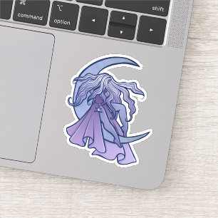 Purple Moon Goddess Wiccan Triple Moon Symbol Art