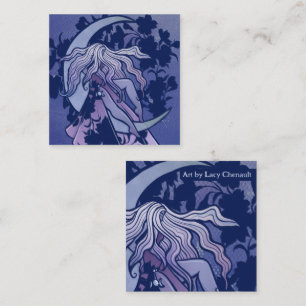 Purple Moon Goddess Wiccan Triple Moon Symbol Art Card
