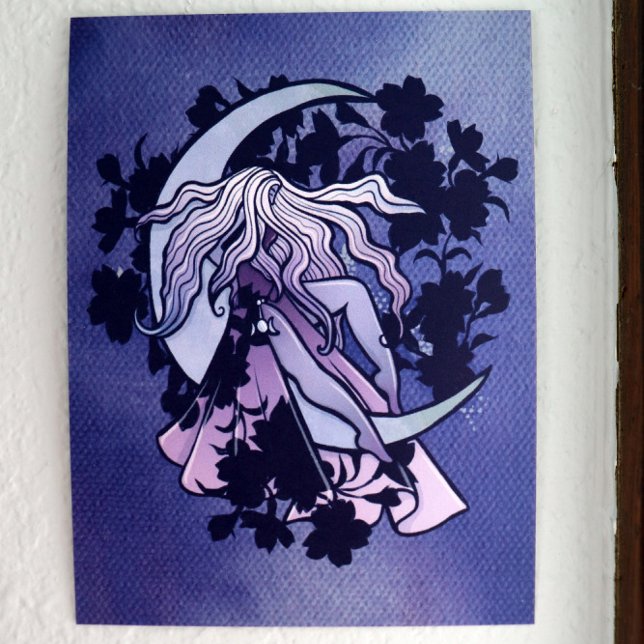 Purple Moon Goddess Wiccan Triple Moon Symbol Art Poster (Creator Uploaded)