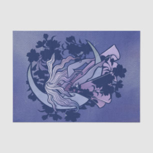 Purple Moon Goddess Wiccan Triple Moon Symbol Art Tissue Paper