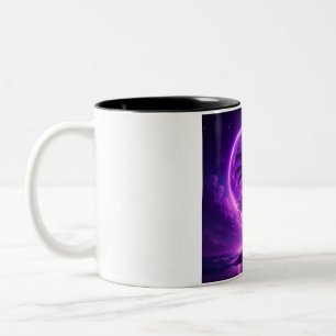 Purple Moon Island Dreamscape Two-Tone Coffee Mug