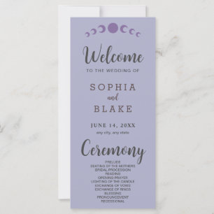 Purple Moon Phases Silver Wedding Program