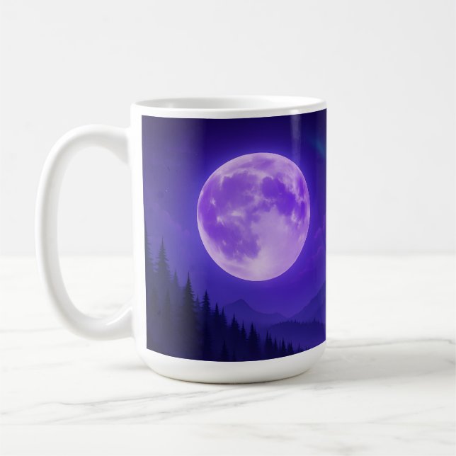 Purple Moon Serenity Mousepad – Midnight Mountain  Coffee Mug (Left)