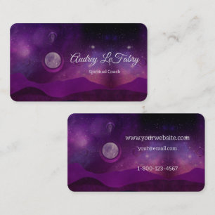 Purple Moon Sky Spiritual Business Card