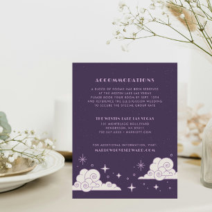 Purple Moon & Stars Celestial Wedding Enclosure Card