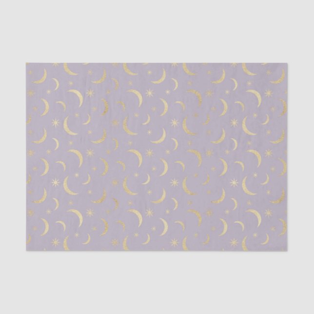 Purple Moon Stars  (Design 8 of the Purple Series) Tissue Paper (Front)