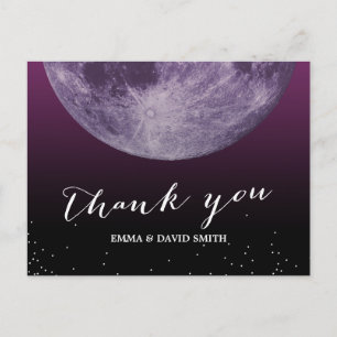 Purple Moon & Stars Thank You Cards