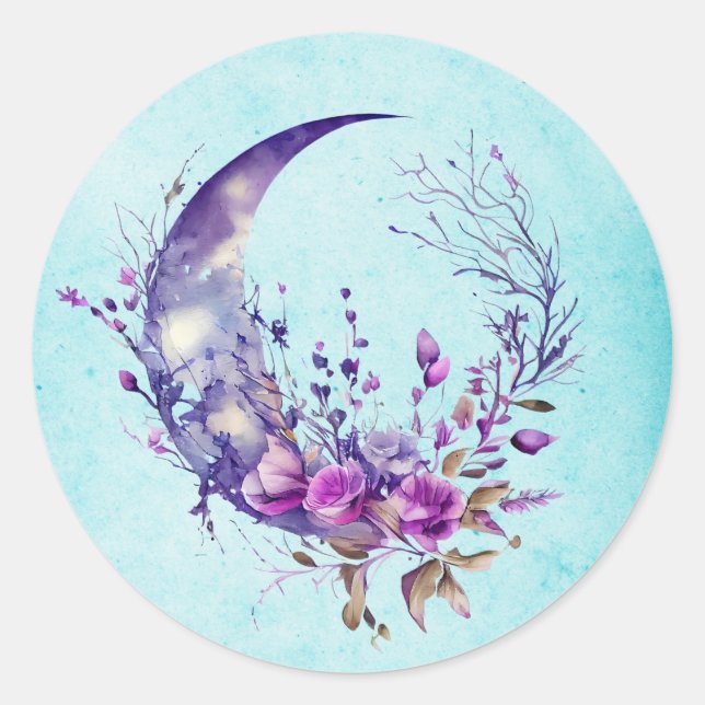 Purple Moon Sticker  (Front)
