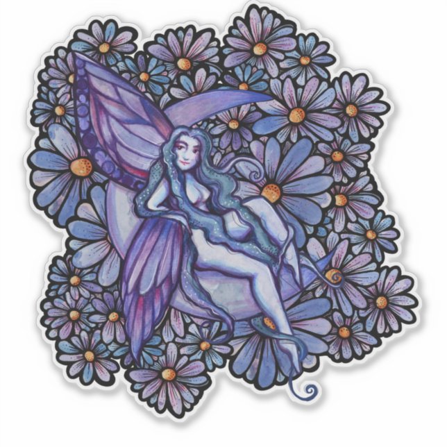 Purple MoonChild Fairy Moon Child Floral Faeries   (Front)
