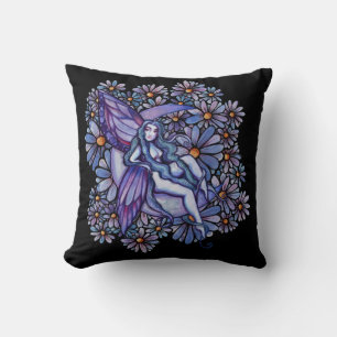 Purple MoonChild Fairy Moon Child Floral Faeries   Cushion