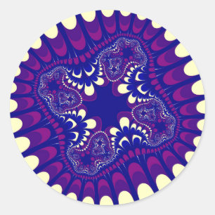 Purple Morning Glory Flower Classic Round Sticker