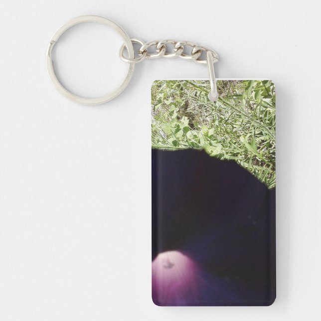 Purple Morning Glory Flower Key Chain (Front)